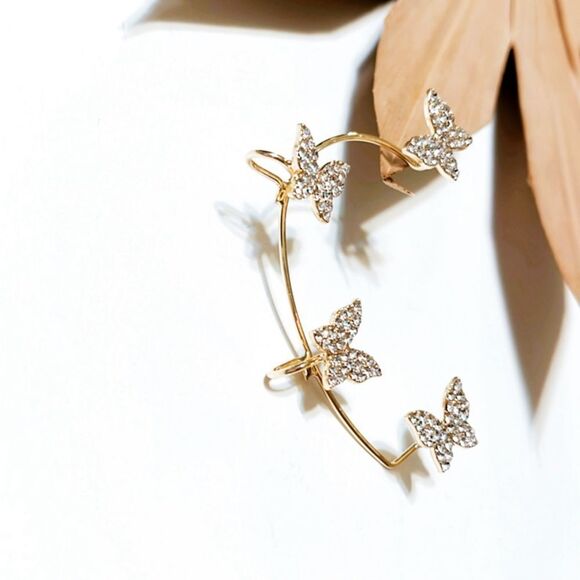 Gold Butterfly cuff earring - Picture 3 of 4